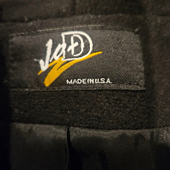 Women's JO-D Vintage Black Wool Coat with Brown & BlackFaux Fur Collar & Cuff 16 - Picture 2 of 12